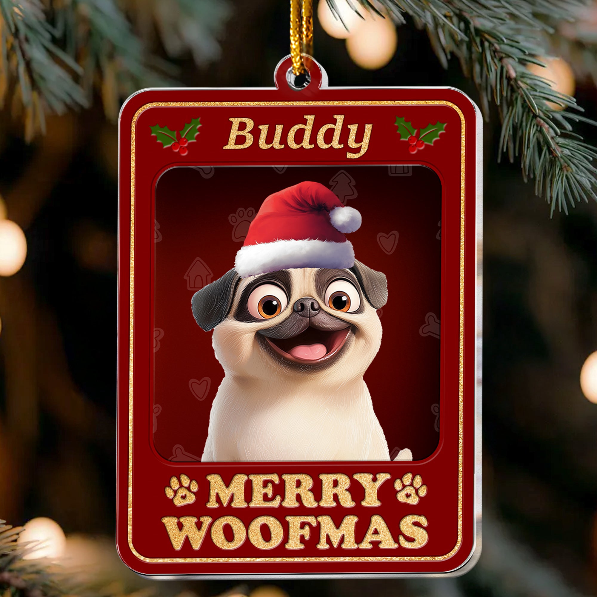 Dog Christmas Toy Box - Personalized Acrylic Ornament