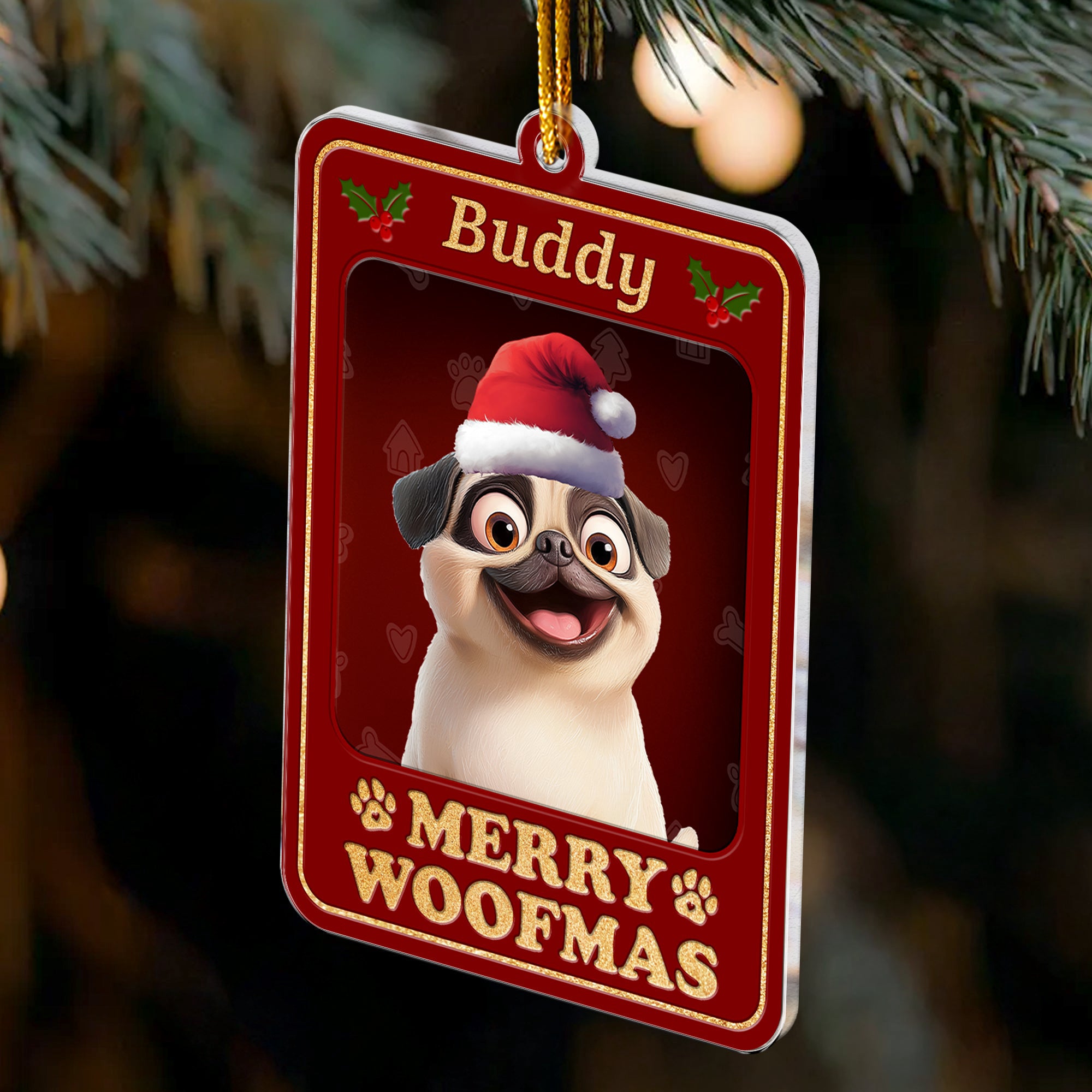 Dog Christmas Toy Box - Personalized Acrylic Ornament