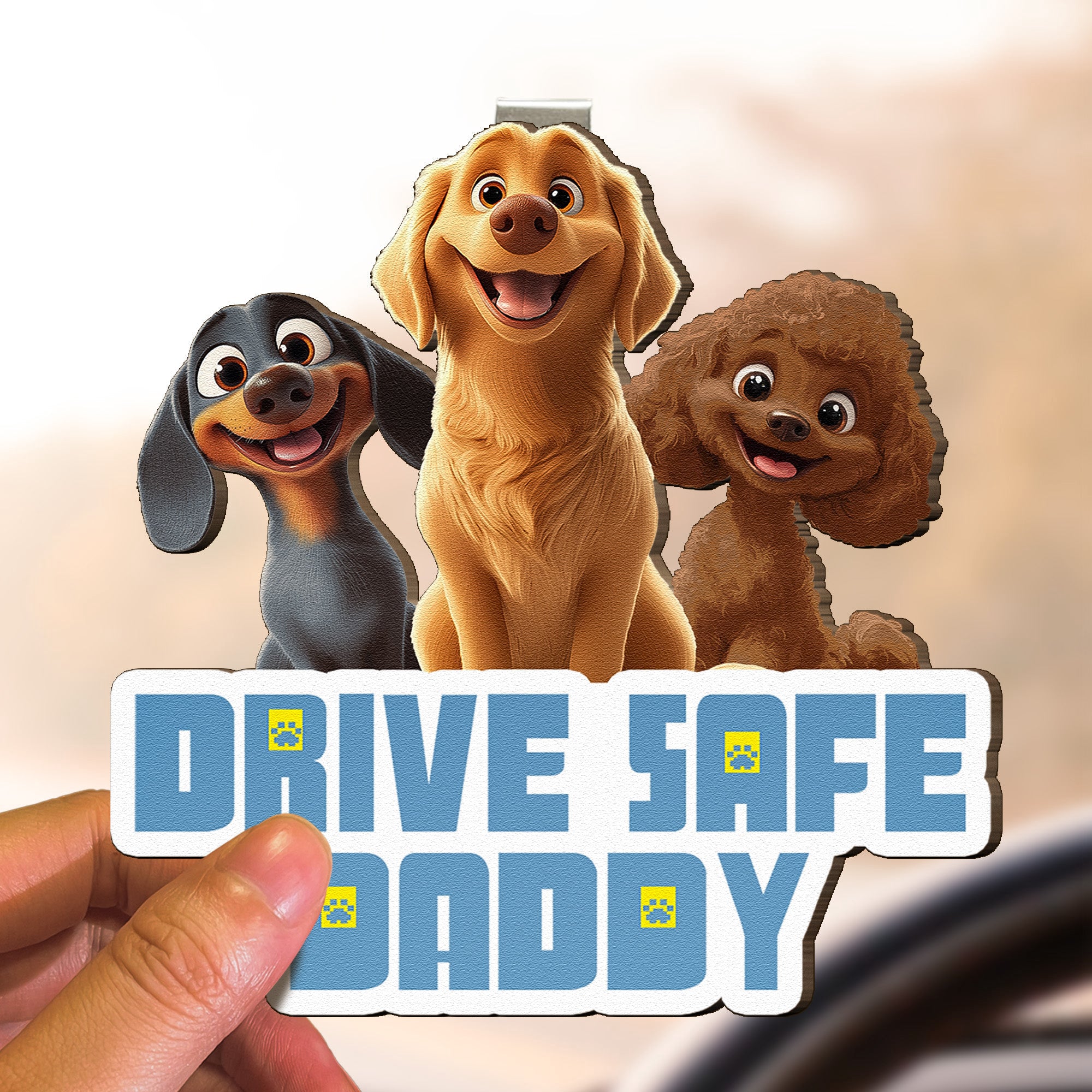 Drive-Safe-Daddy-Dog-Mom_-Dog-Dad-Personalized-Wooden-Car-Visor-Clip-3