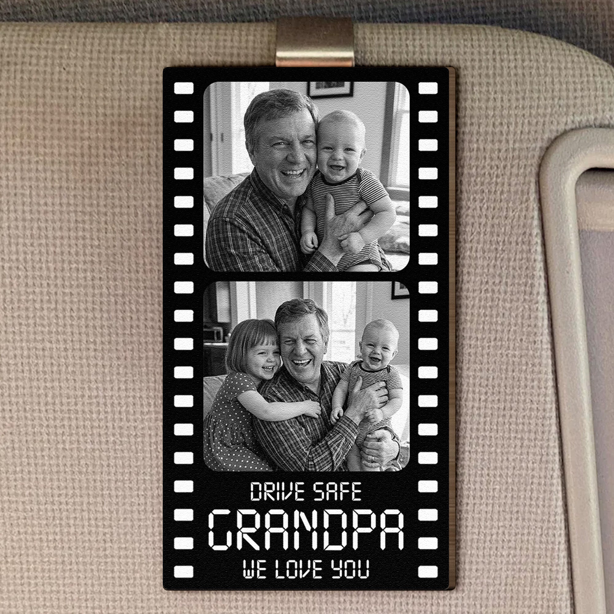 Drive-Safe-Grandpa-We-Love-You-Film-Strip-Personalized-Wooden-Photo-Car-Visor-Clip-1