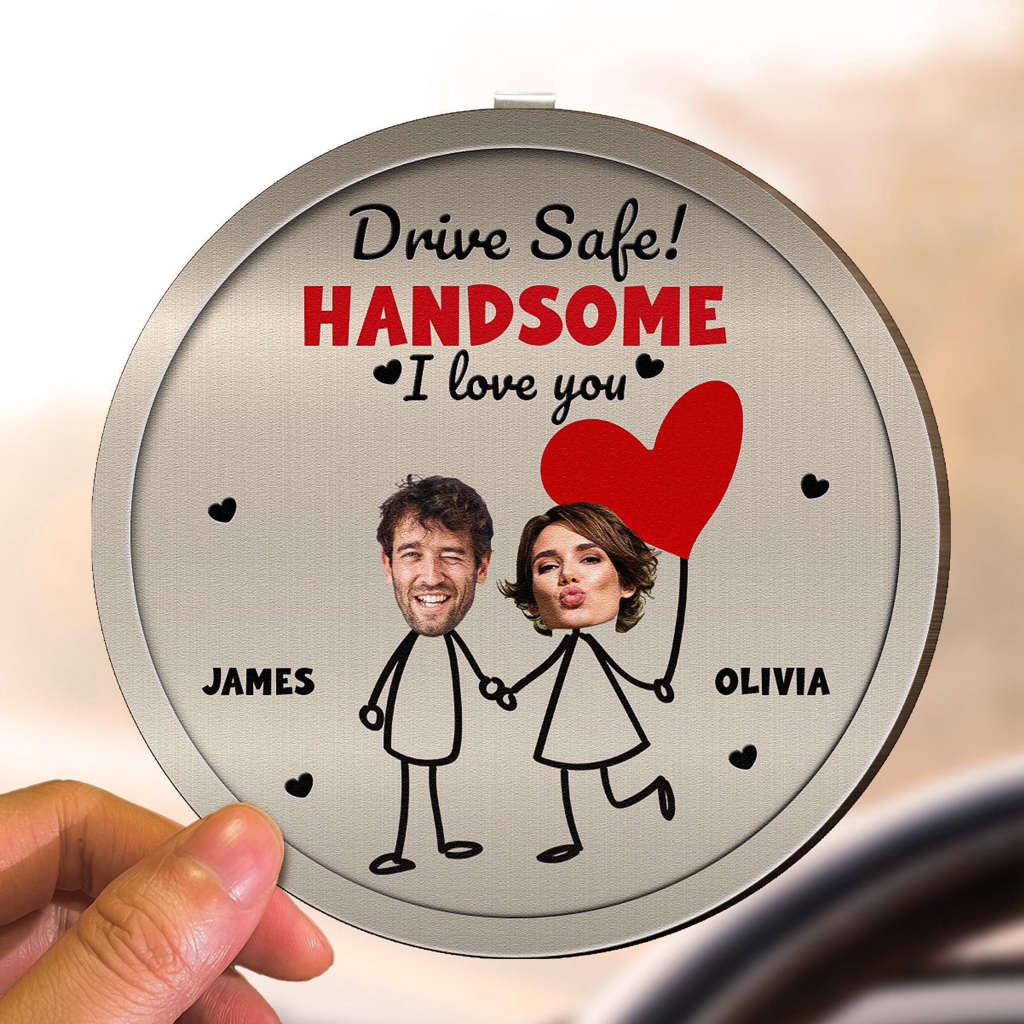 Drive-Safe-Handsome-I-Love-You-Funny-Couple-Gift-Personalized-Wooden-Photo-Car-Visor-Clip-3