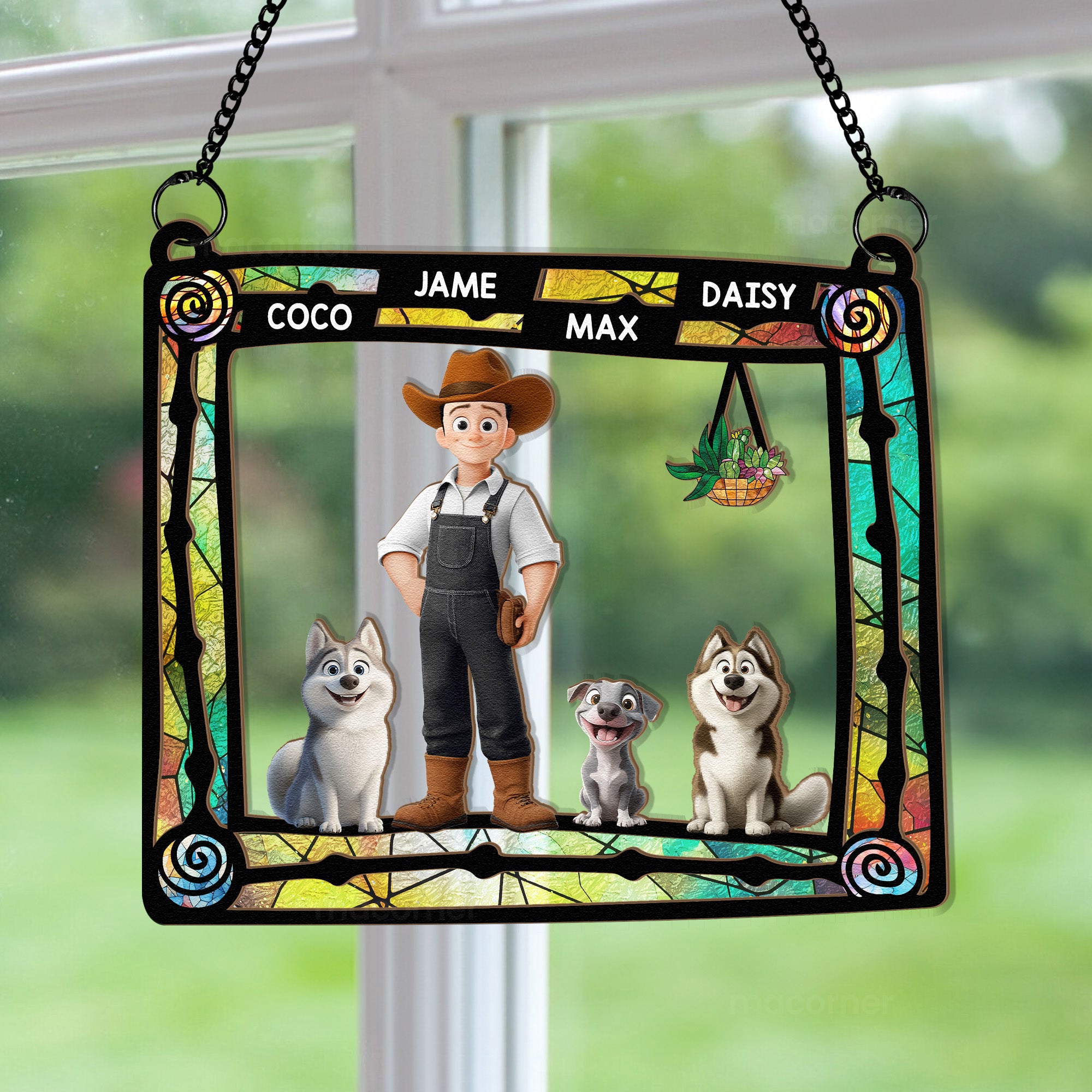Easily-Distracted-By-Dogs-_-Plants-Personalized-Window-Hanging-Suncatcher-Ornament_6