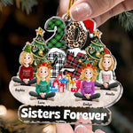 Family Couple Friends Sitting 2025 Cartoon Version - Personalized Acrylic Ornament