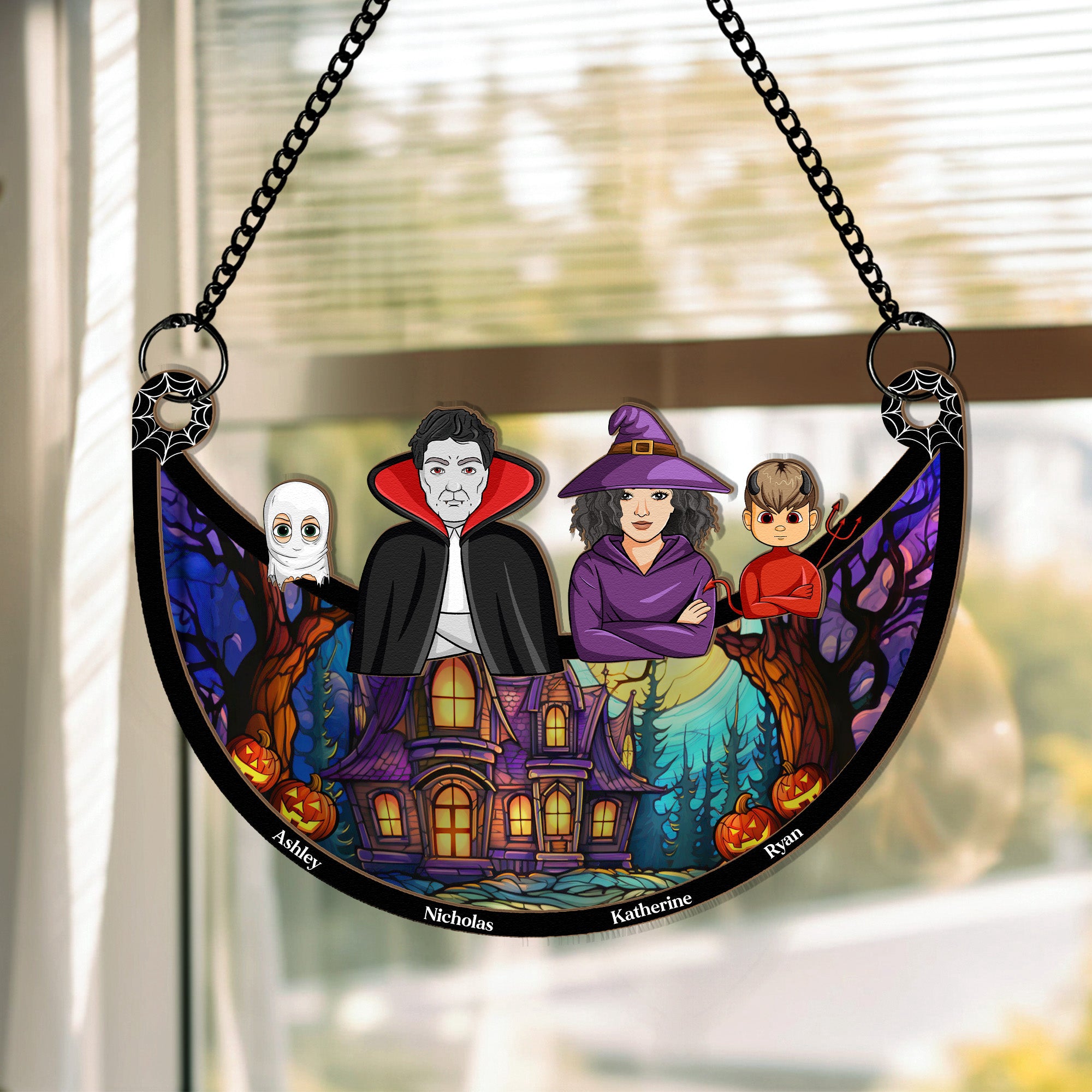 Family-Decoration-Halloween-Personalized-Window-Hanging-Suncatcher-Ornament1