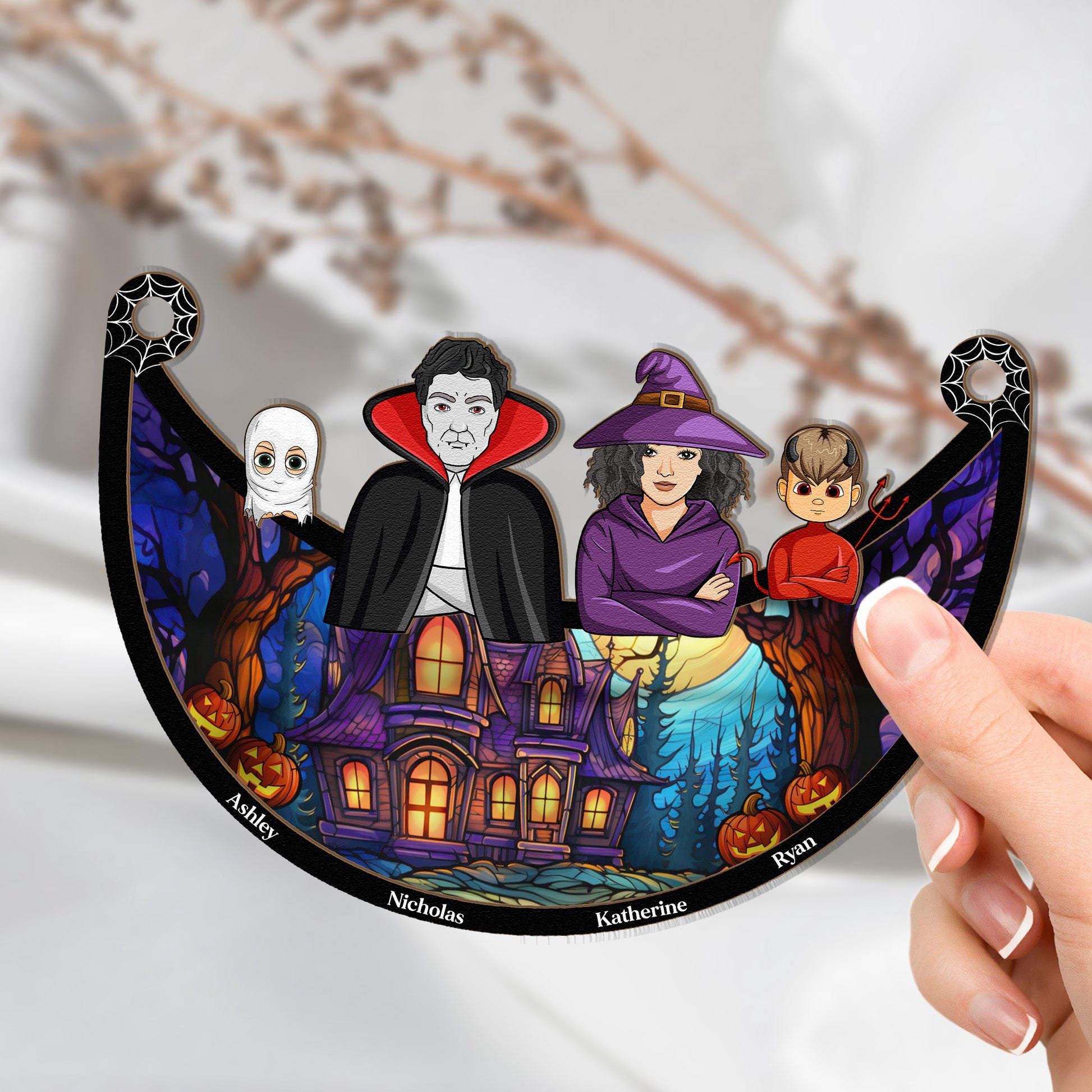 Family-Decoration-Halloween-Personalized-Window-Hanging-Suncatcher-Ornament2