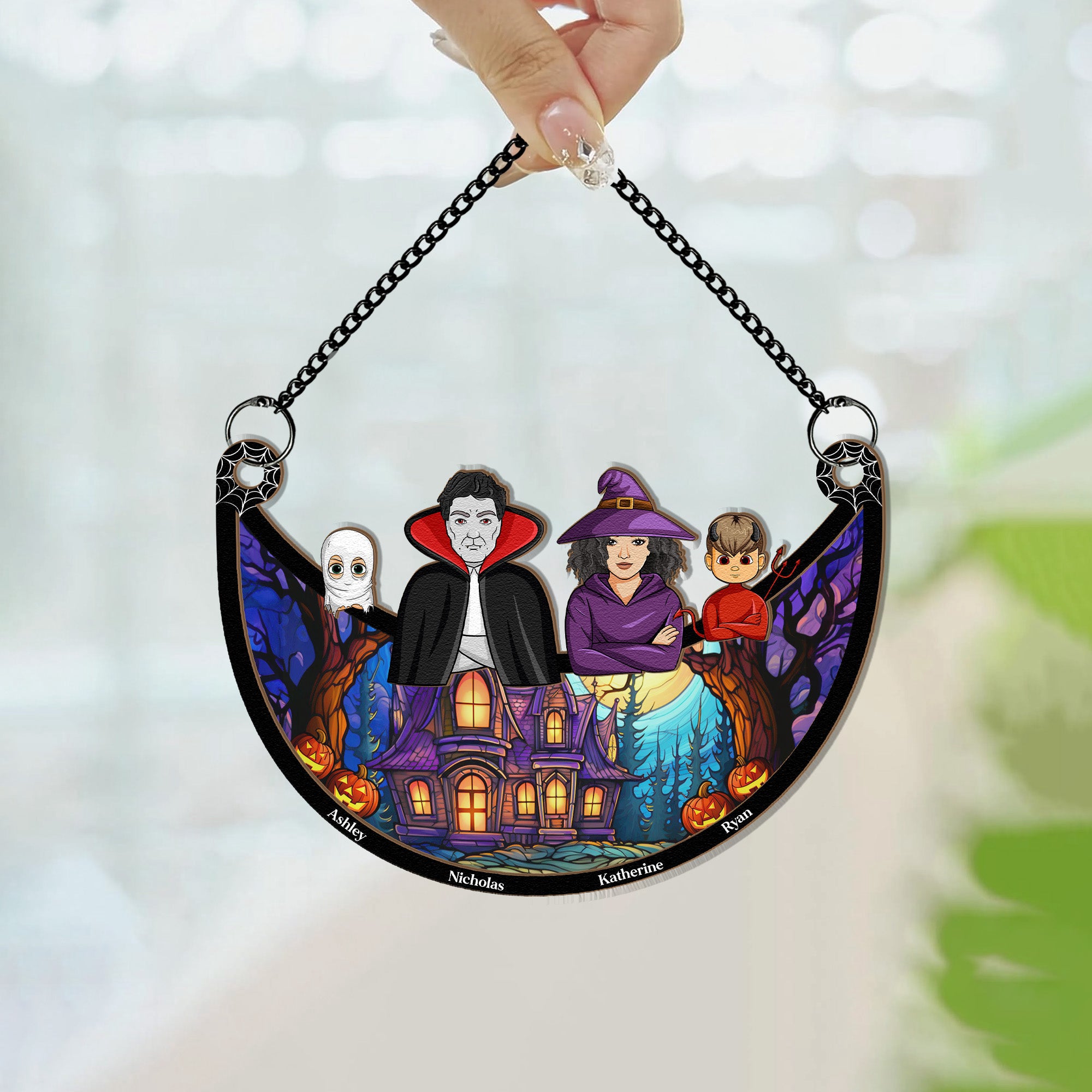 Family-Decoration-Halloween-Personalized-Window-Hanging-Suncatcher-Ornament4