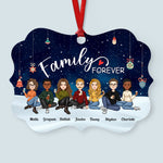 Family Forever - Christmas Eve - Personalized Aluminum/Wooden Ornament - Christmas Gift For Family, Sisters, Brothers, Siblings
