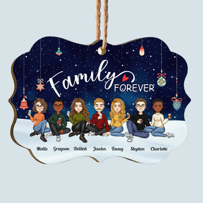 Family Forever - Christmas Eve - Personalized Aluminum/Wooden Ornament