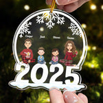 Family Of 3, 4, 5, 6 Jolly Christmas - Personalized 2025 Family Ornament