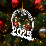 Family Of 3, 4, 5, 6 Jolly Christmas - Personalized 2025 Family Ornament