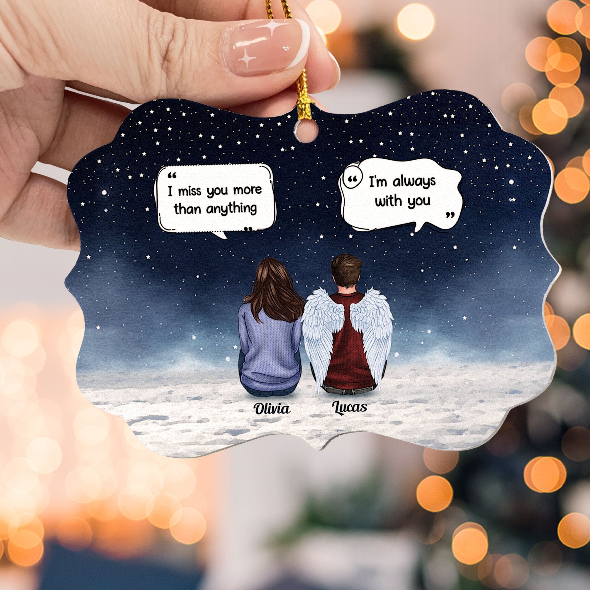 Family Memorial - Personalized Aluminum/Wooden Ornament