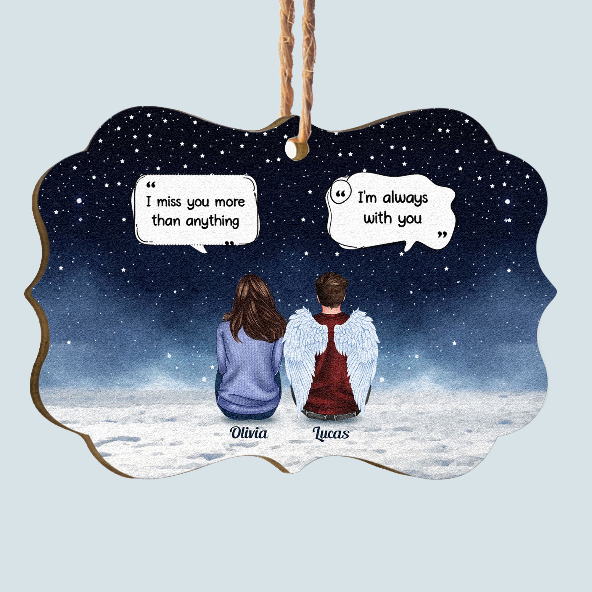 Family Memorial - Personalized Aluminum/Wooden Ornament