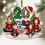 Family Sitting 2025 Cartoon Version - Personalized Acrylic Ornament