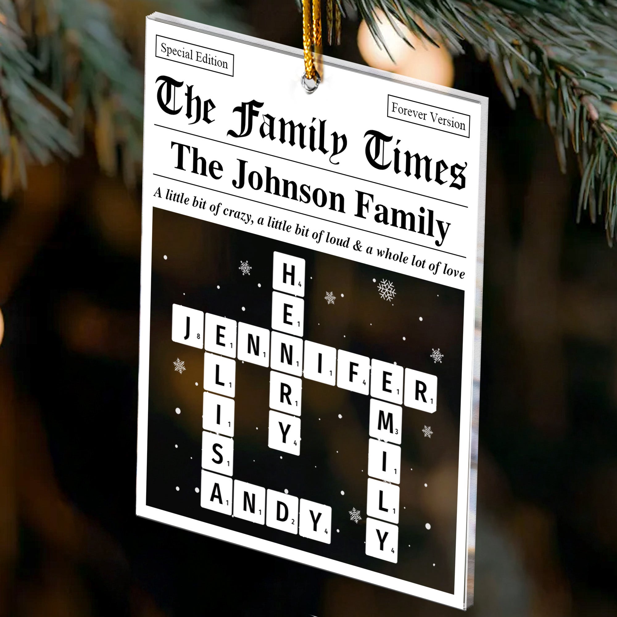 Family Times Scrabble Name - Personalized Acrylic Ornament