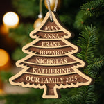 Family Tree 2025 - Personalized Wooden Ornament