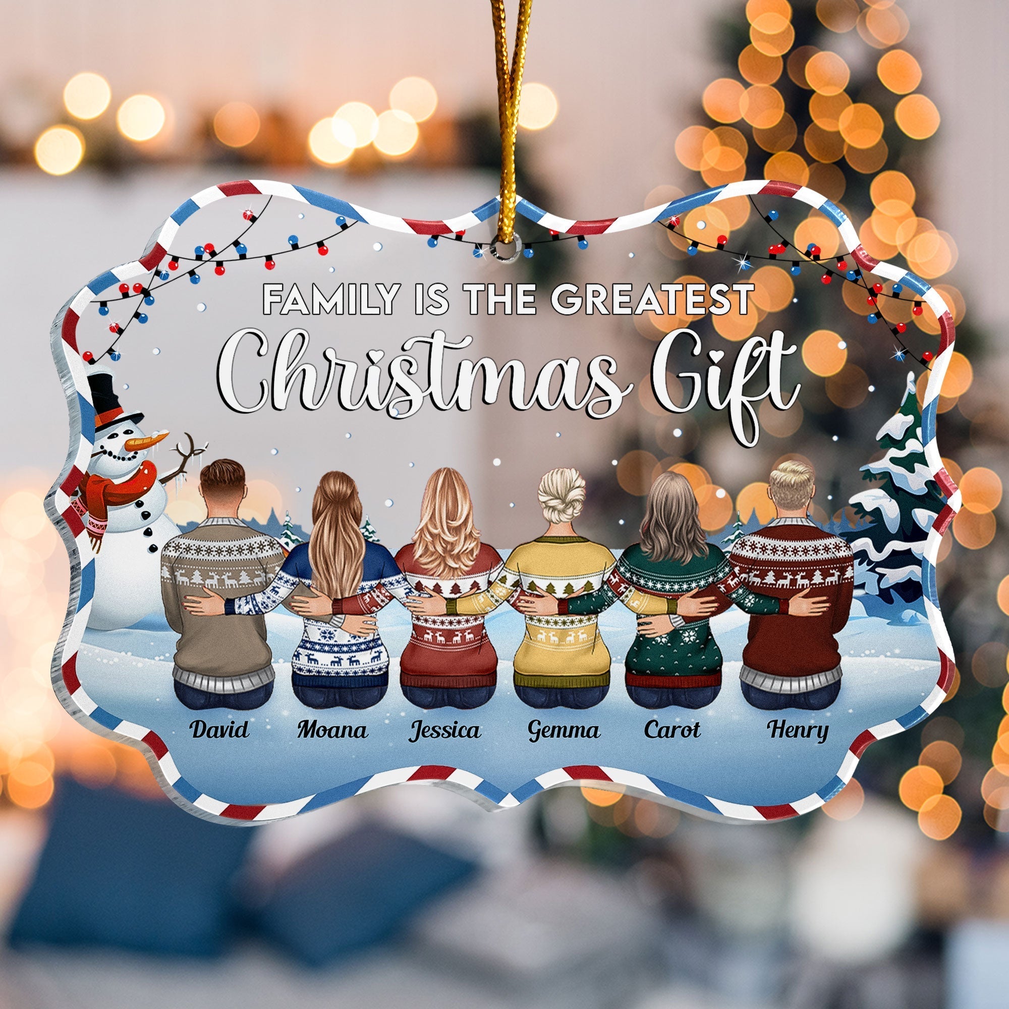 Family Is The Greatest Christmas Gift - Personalized Acrylic Ornament