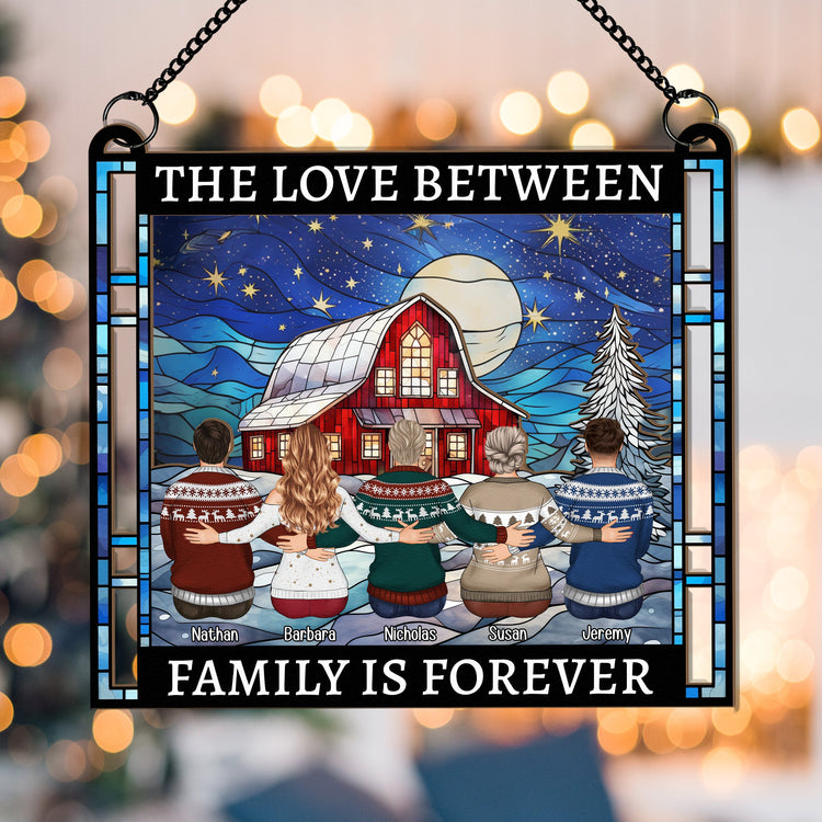 Family_-Friends-Sitting-Together-Christmas-Red-Barn-Personalized-Suncatcher-Window-Hanging-Ornament_1
