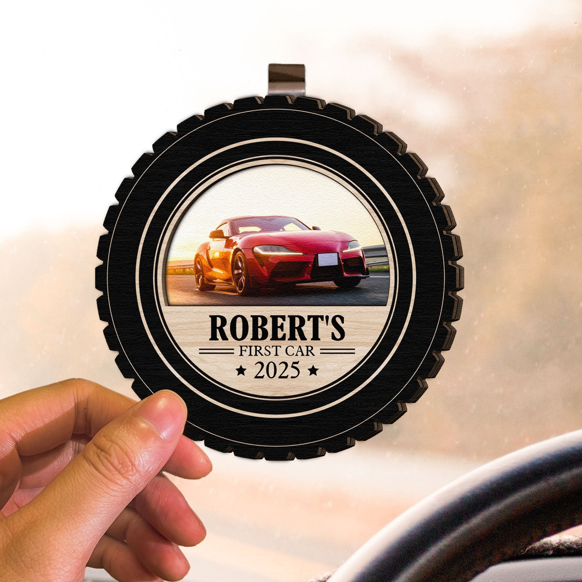 First-Car-Gift-For-Men-Women-New-Driver-Personalized-Wooden-Photo-Car-Visor-Clip_3
