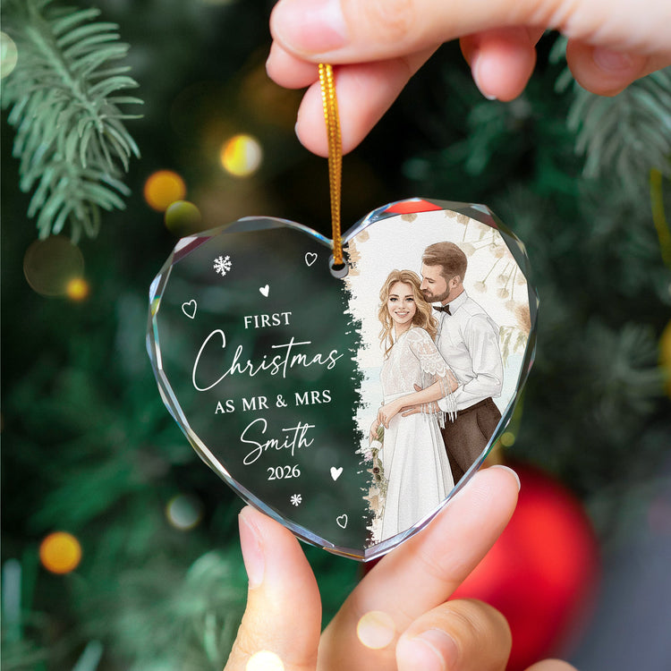 First-Christmas-As-Mr-_-Mrs-Custom-Photo-Watercolor-Art-Christmas-2026-Personalized-Ornament_4