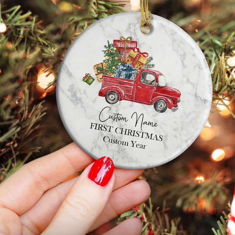 First Christmas - Personalized Ceramic Ornament - Christmas Gift For Friends And Family