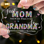 First Mom Now Grandma Floral - Personalized Acrylic Ornament