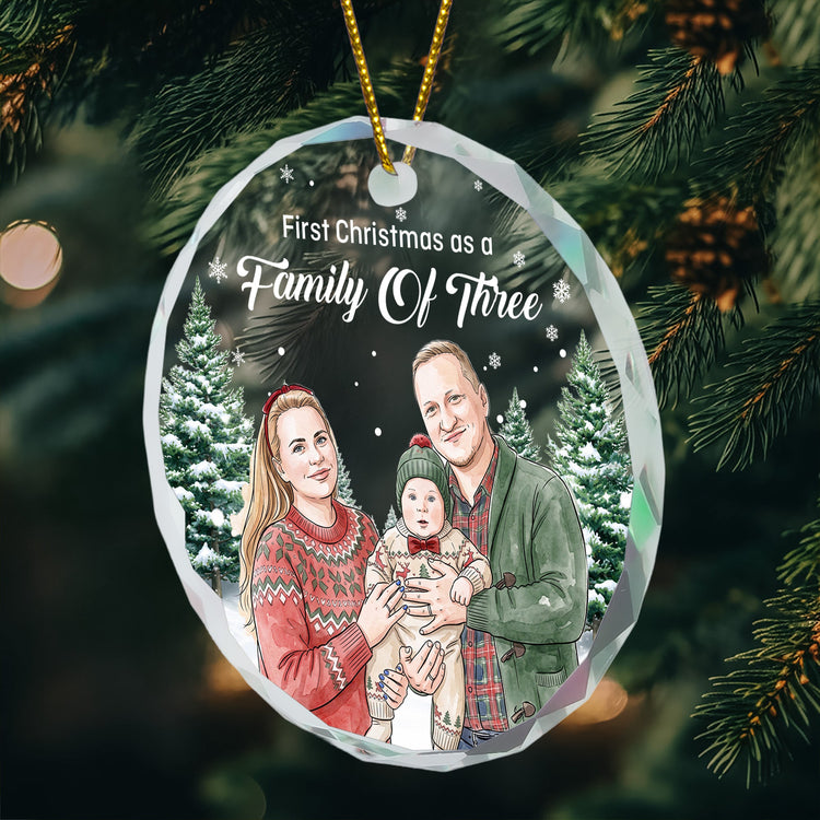 First_Christmas_As_A_Family_Of_Three_Four_Five_Custom_Photo_Watercolor_Personalized_Ornament_5