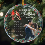 First Christmas Together Couple Ornament New Version - Personalized Acrylic Photo Ornament
