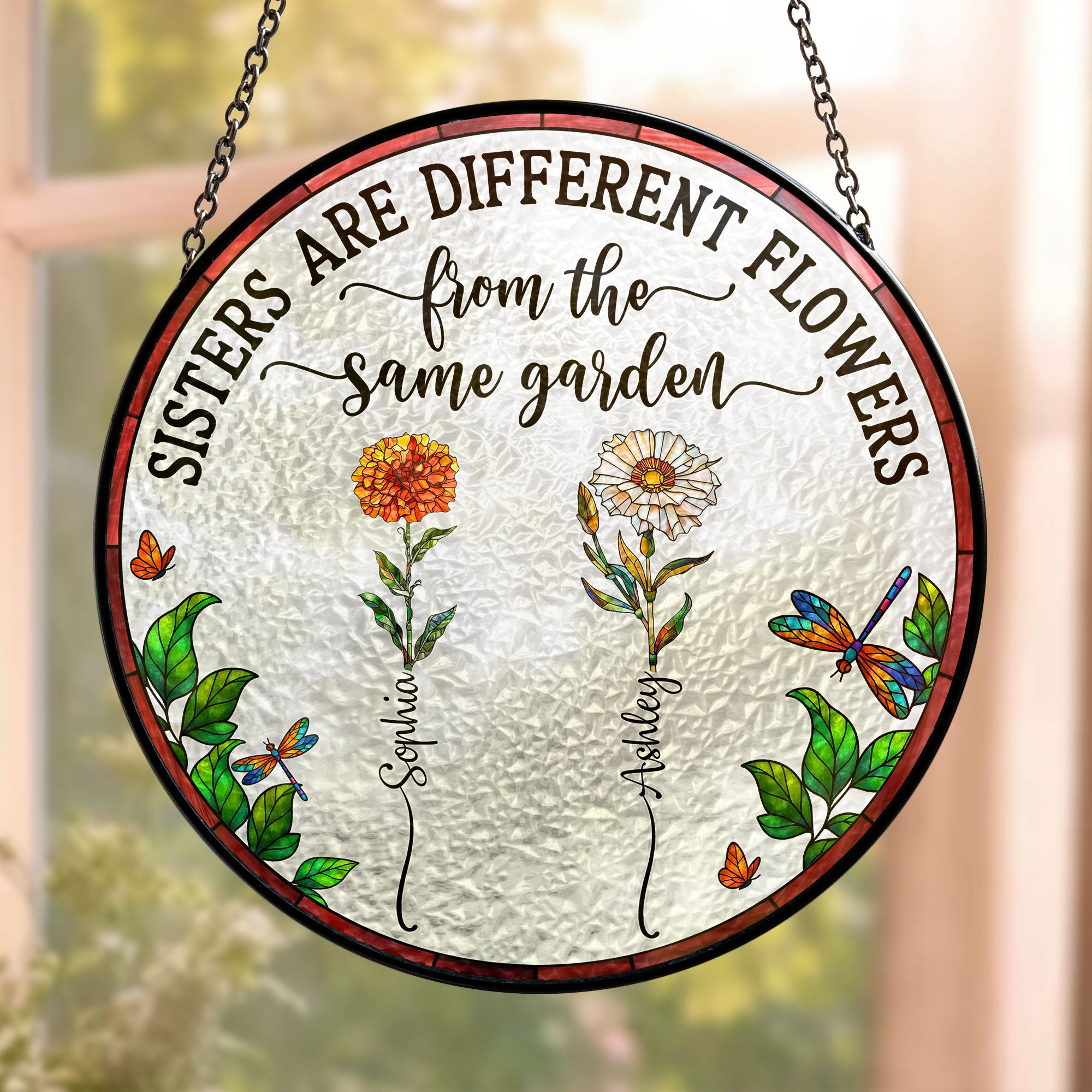 Flowers-From-Same-Garden-Personalized-Stained-Glass-Window-Hanging-Suncatcher_1