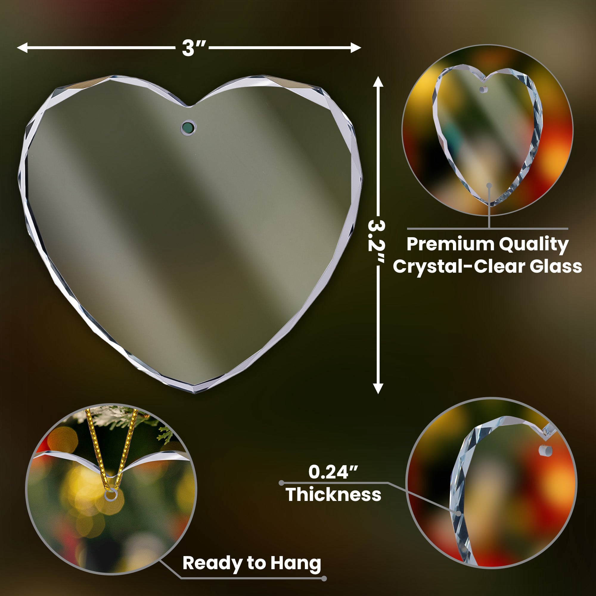 Friends Sisters Tied Together With Heartstrings - Personalized Heart Glass Ornament