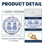 Friendship Gift Christmas Toile De Jouy Ornament - Personalized Ceramic Ornament