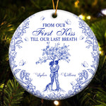 From Our First Kiss Till Our Last Breath Toile De Jouy - Personalized Ceramic Ornament