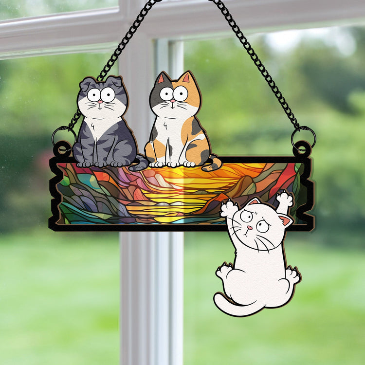 Funny-Cats-Hanging-On-Wooden-Sign-Personalized-Window-Hanging-Suncatcher-Ornament_2