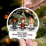 Funny Christmas Best Friends Because We're Both F#cked In The Head - Personalized Acrylic Ornament