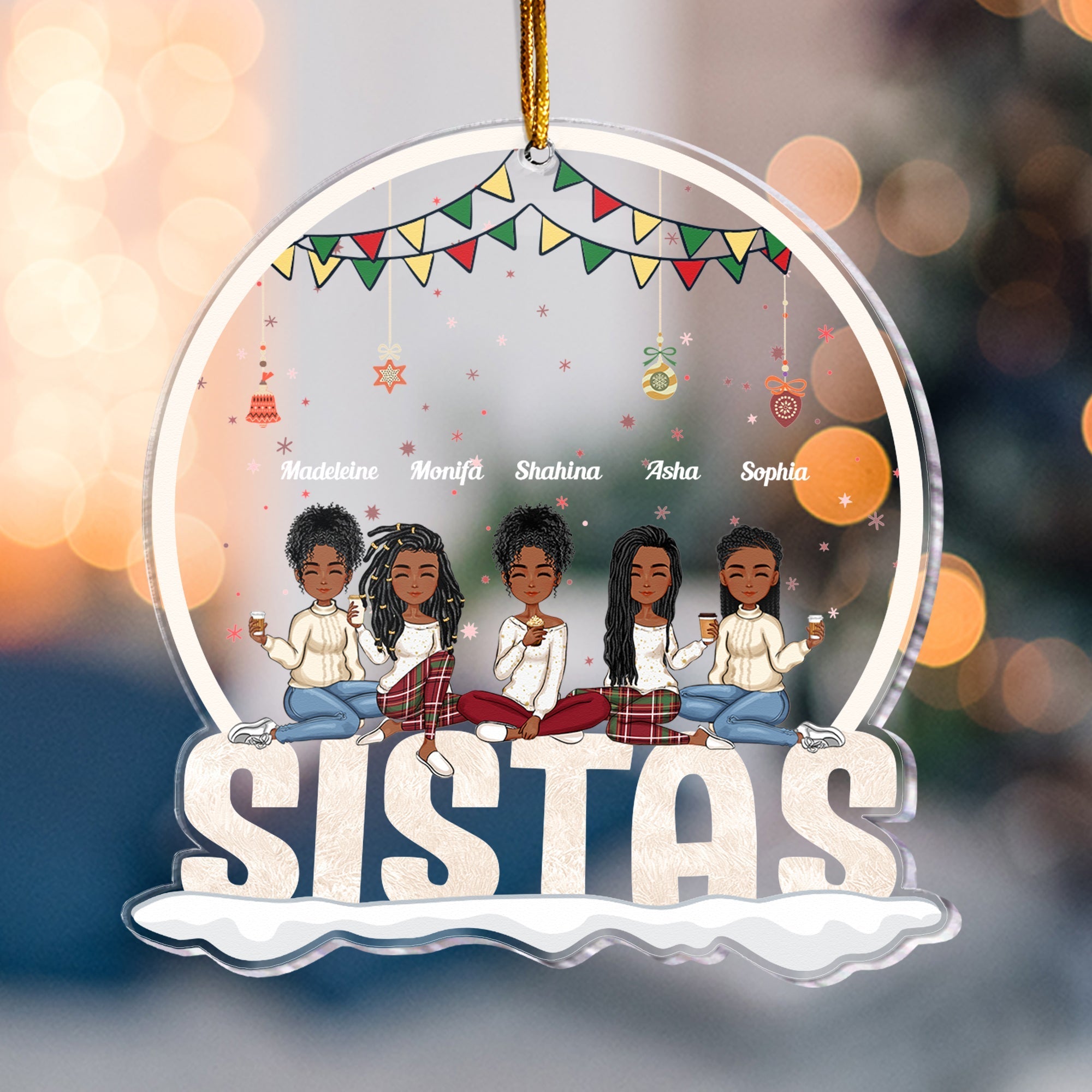 Sistas Forever - Personalized Friends Ornament