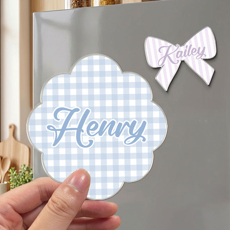 Gingham-Kids-Name-Locker-Personalized-Magnet-4