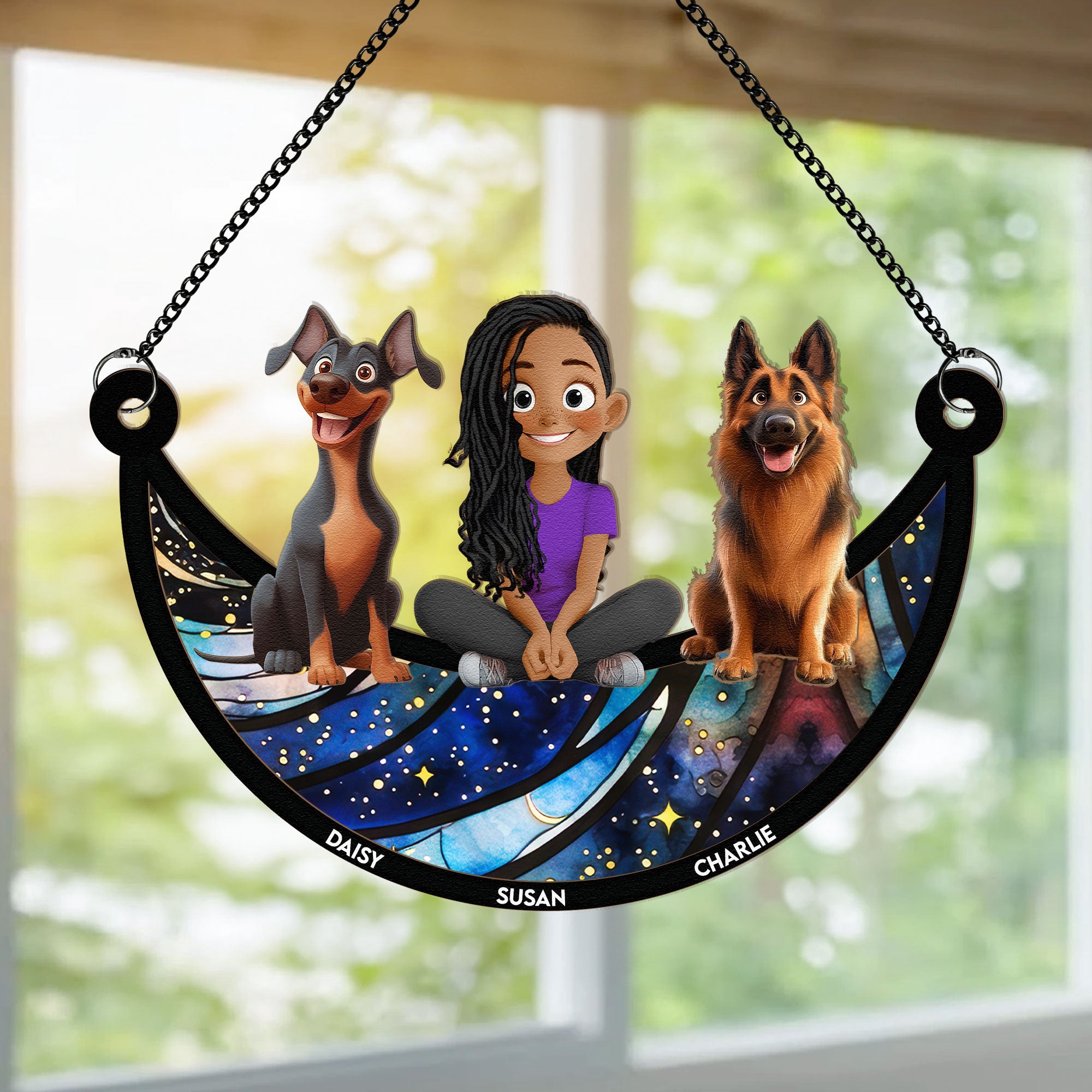 Girl-And-Her-Dogs-Personalized-Window-Hanging-Suncatcher-Ornament_3