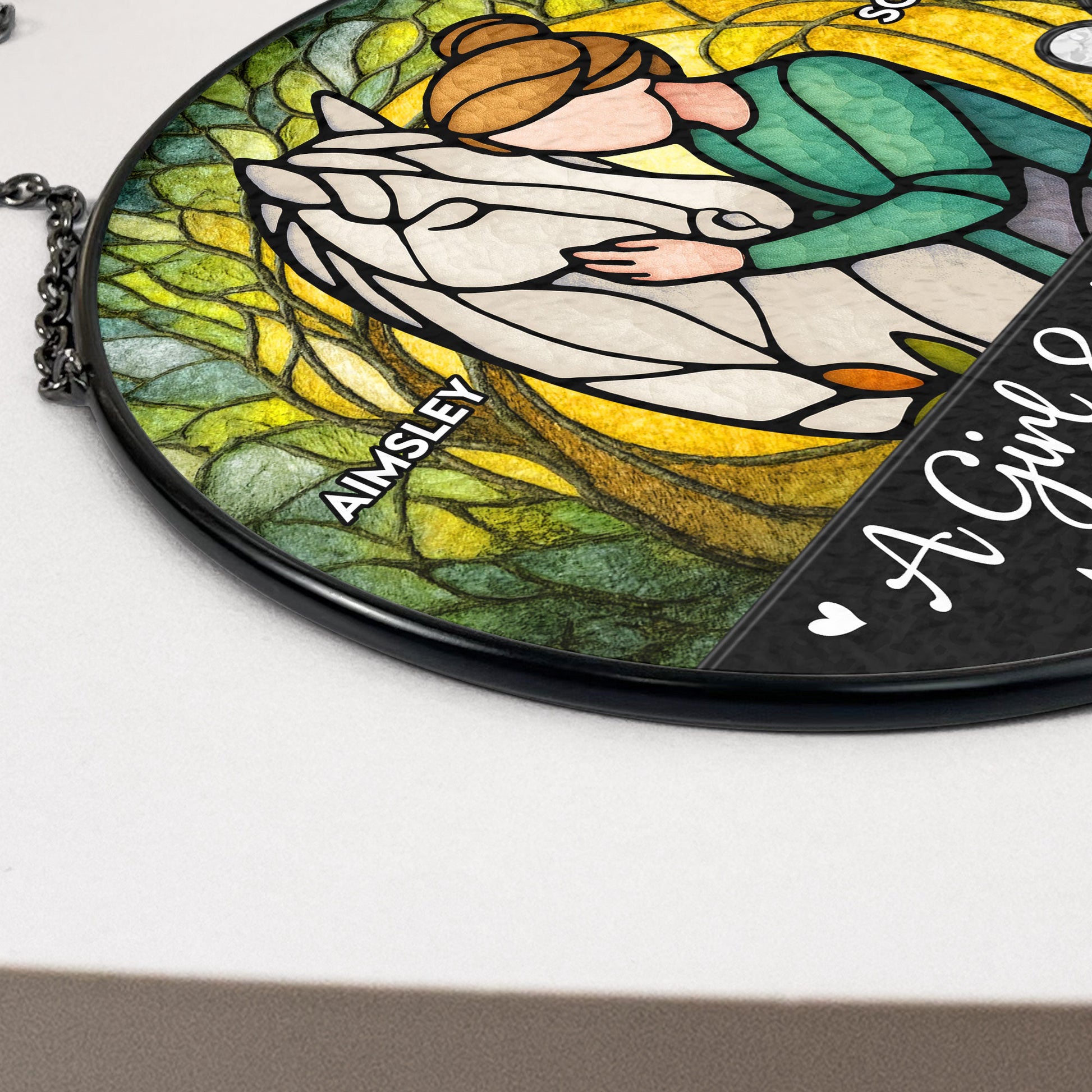 Girl-_-Horse-A-Bond-Can_T-Be-Broken-Personalized-Stained-Glass-Window-Hanging-Suncatcher_5