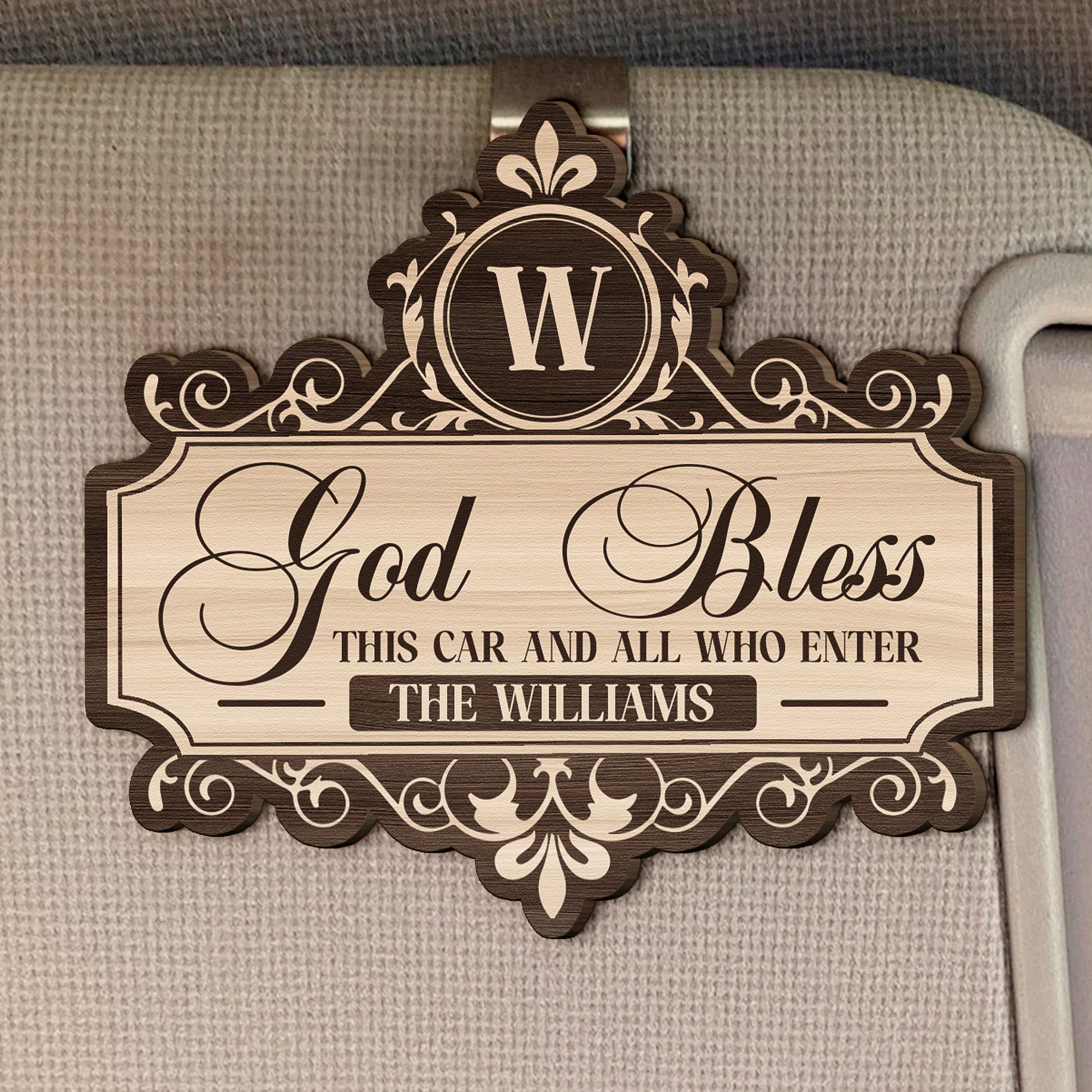 God-Bless-This-Car-And-All-Who-Enter-Personalized-Wooden-Car-Visor-Clip_1