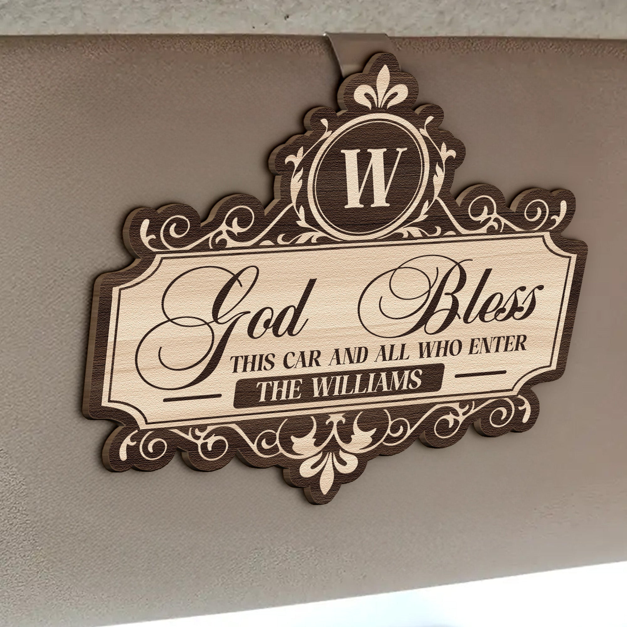 God-Bless-This-Car-And-All-Who-Enter-Personalized-Wooden-Car-Visor-Clip_2