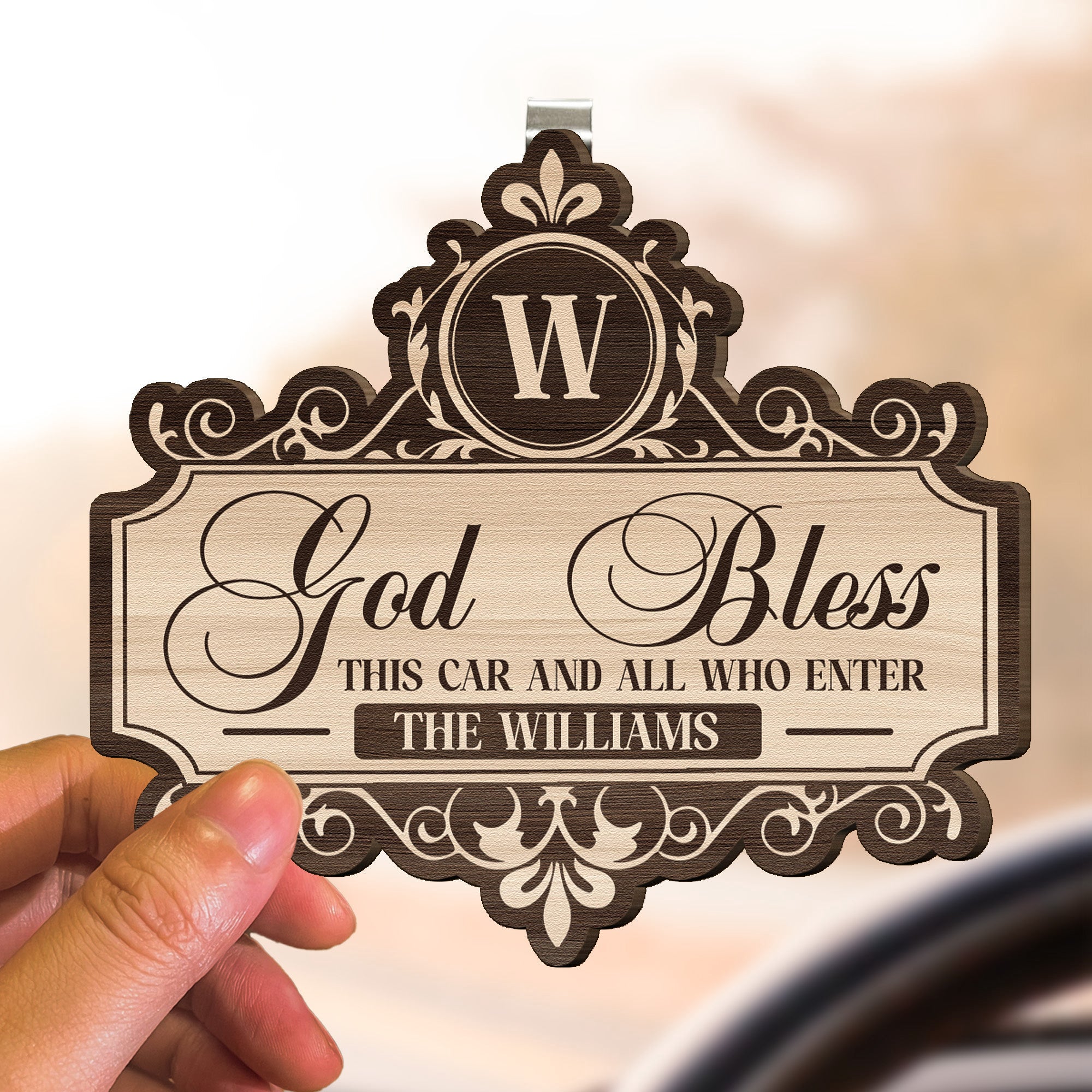 God-Bless-This-Car-And-All-Who-Enter-Personalized-Wooden-Car-Visor-Clip_3