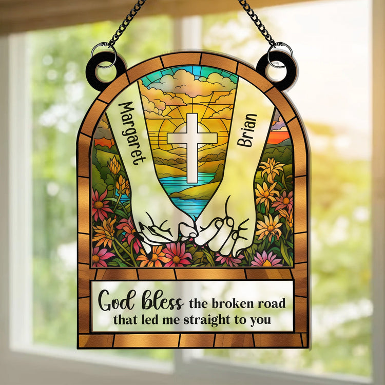 God-Blessed-The-Broken-Road-Personalized-Window-Hanging-Suncatcher-Ornament1