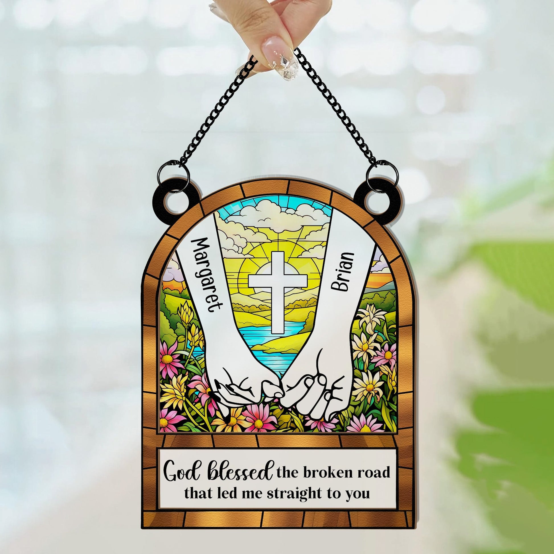 God-Blessed-The-Broken-Road-Personalized-Window-Hanging-Suncatcher-Ornament3
