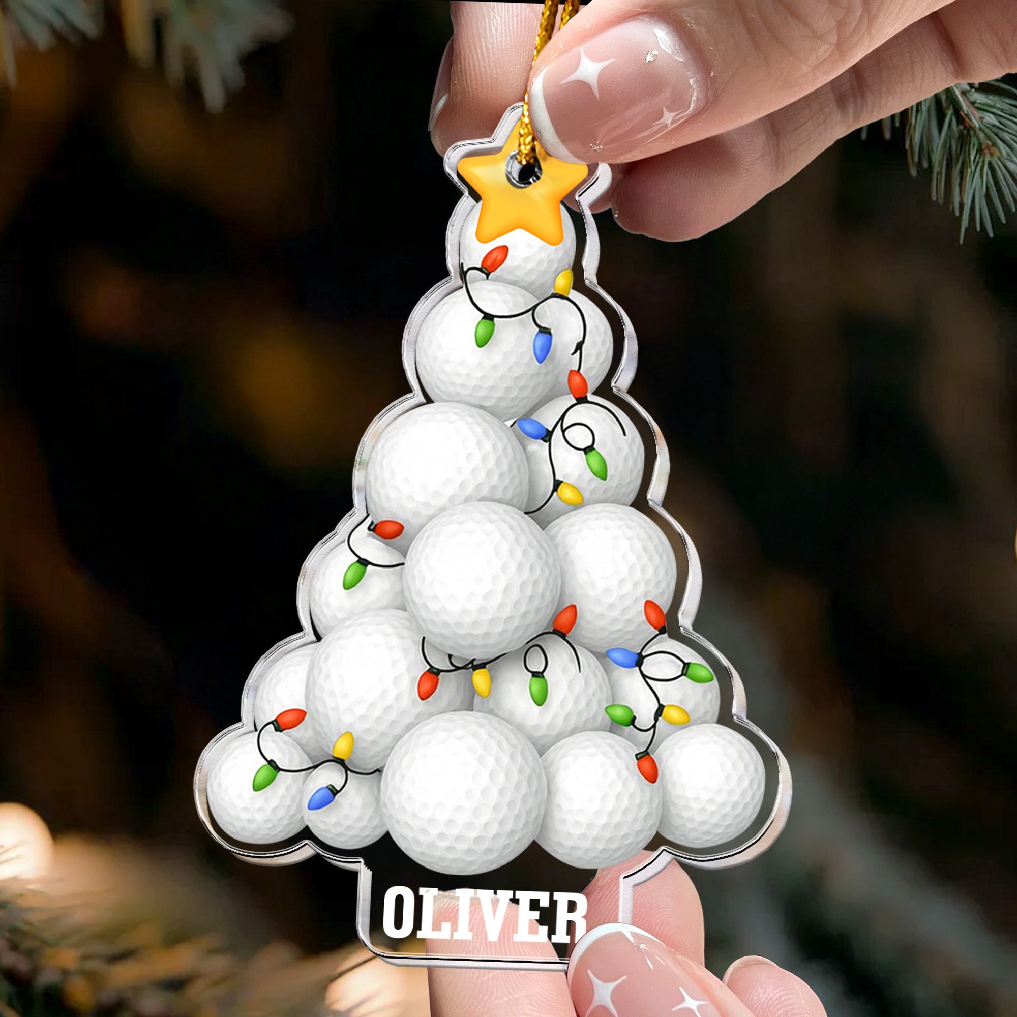 Golf Christmas Tree - Personalized Acrylic Ornament