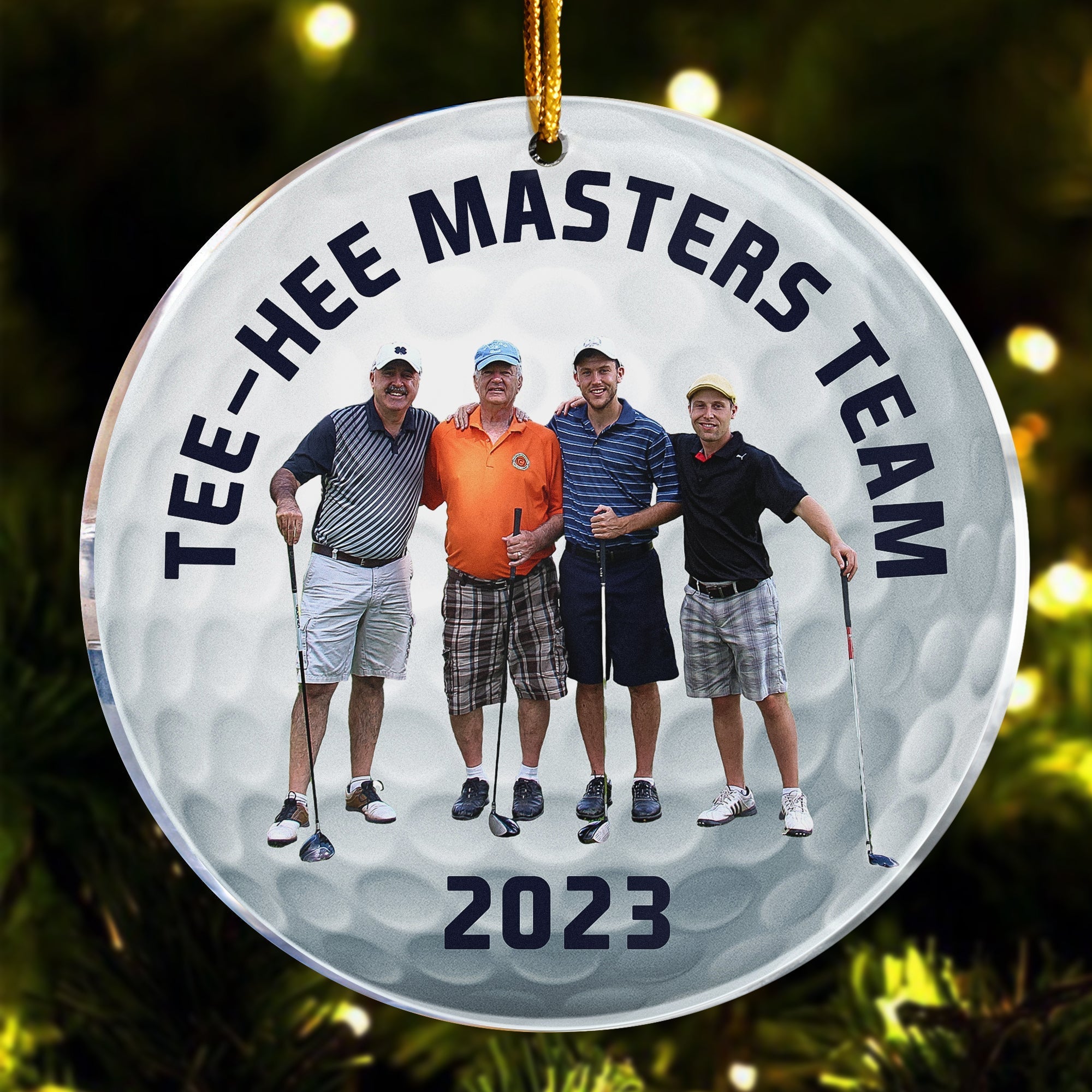 Golfing Team Upload Photo Christmas For Golfers - Personalized Acrylic Photo Ornament