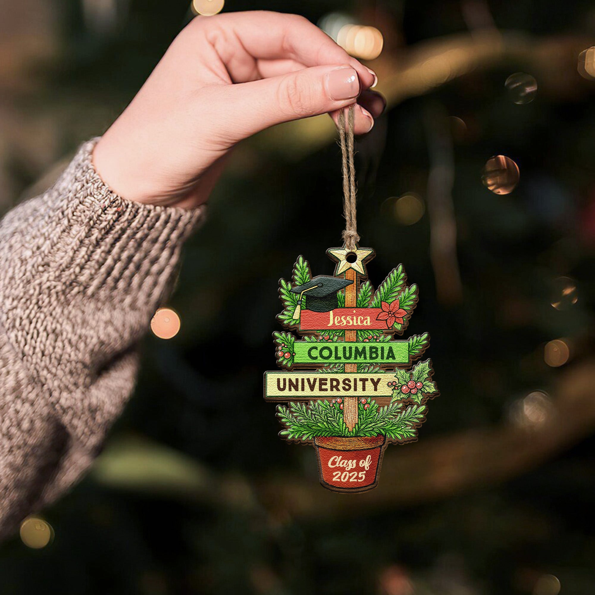 Graduation Christmas Tree - Graduation Gift - Personalized Wooden Ornament