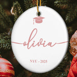 Graduation Gift Custom Name School Year - Personalized Ceramic Ornament