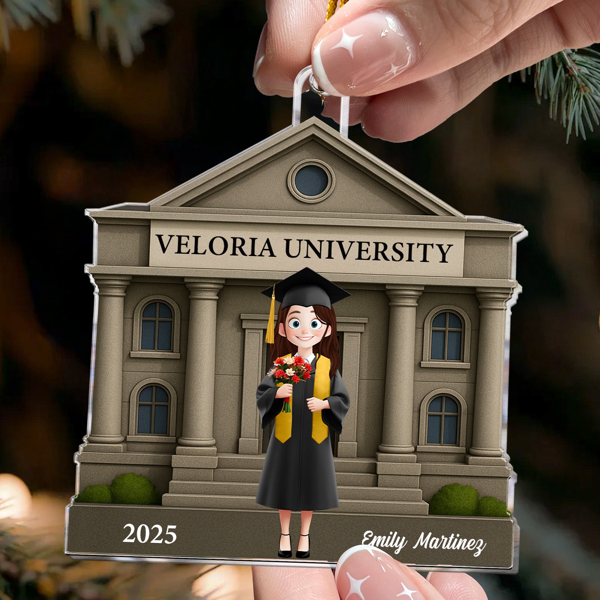 Graduation Keepsake Flat Design - Daughter, Son Gift - Personalized Acrylic Ornament