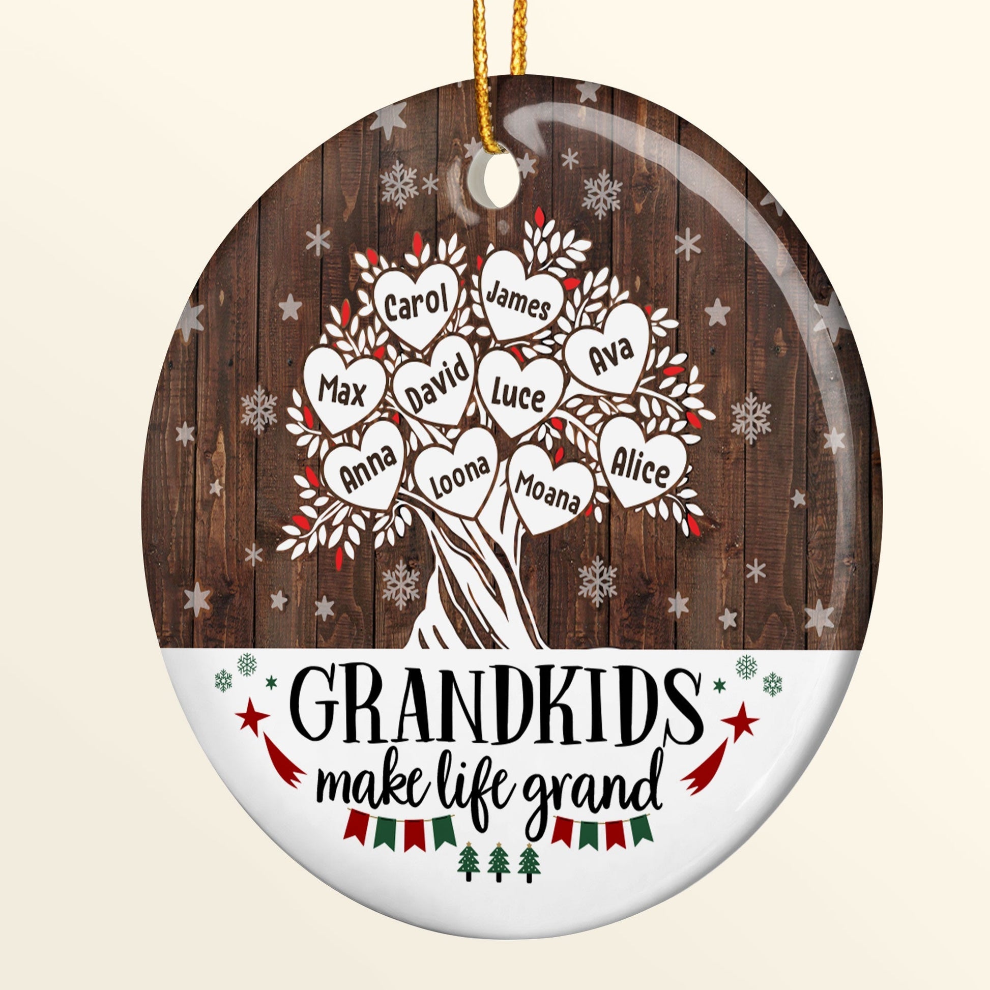 Grandkids Make Life Grand - Personalized Ornament - Christmas Gift For Grandma