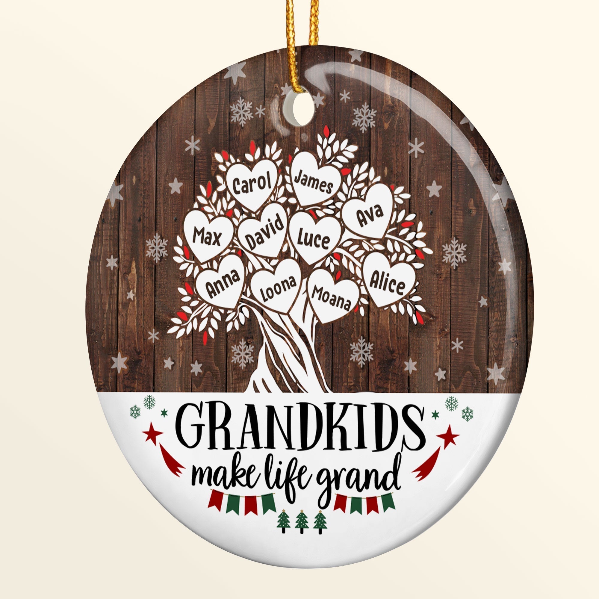 Grandkids Make Life Grand - Personalized Ornament - Christmas Gift For Grandma