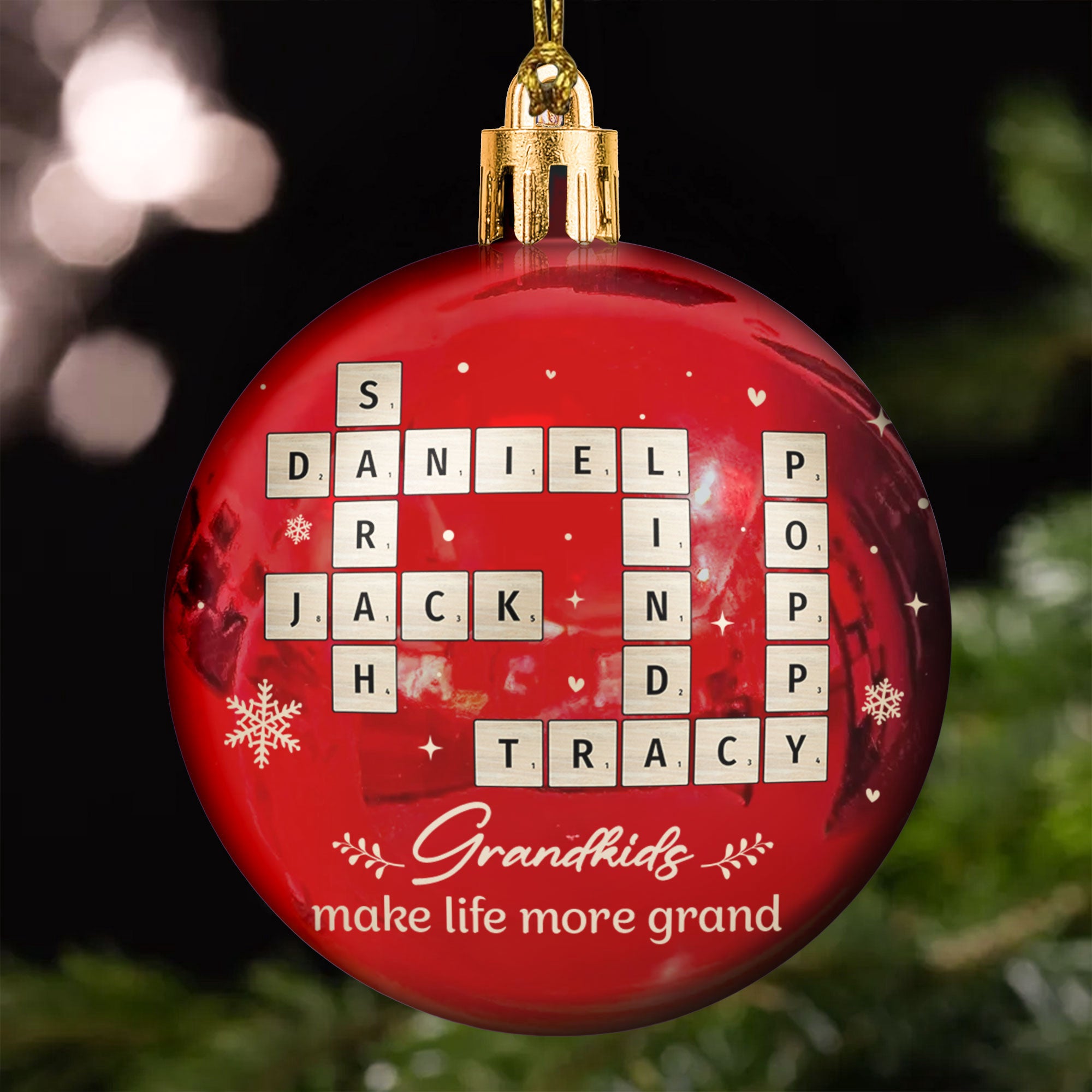 Grandkids Make Life More Grand - Personalized Ball Ornament